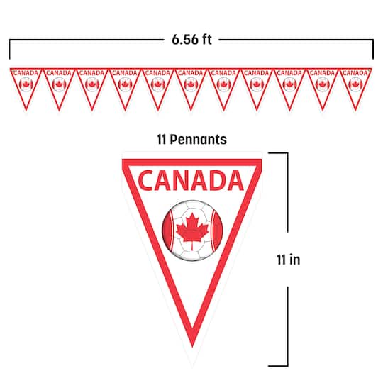 11" x 6.5ft. Canada Soccer Pennant Banner
